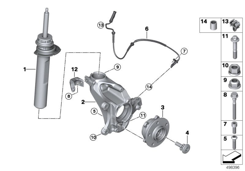 Genuine BMW 31316883932 F39 Front Right Spring Strut (Inc. X2 M35iX) | ML Performance UK UK Car Parts