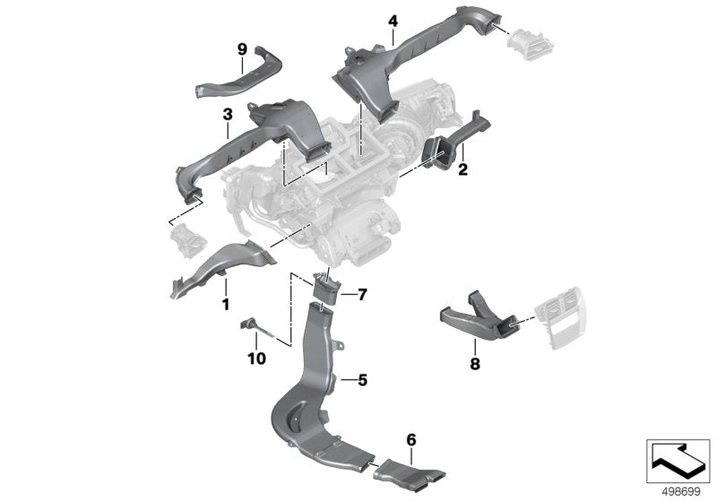 Genuine BMW 64227443137 G20 G21 Rear Pass.Compar.Heating Duct Front Left (Inc. 320d, M340i & 330e) | ML Performance UK UK Car Parts