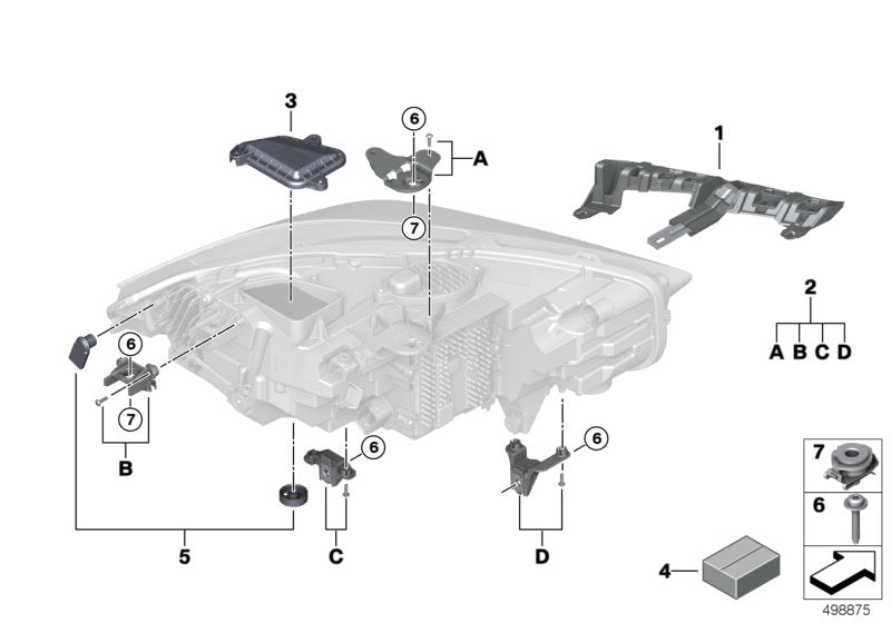 Genuine BMW 63119448114 F40 F44 Repair Kit, Right Headlight (Inc. 120dX, 220d & M235iX) | ML Performance UK UK Car Parts