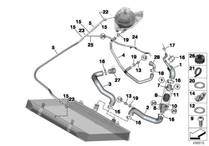 Genuine BMW 17108428250 Radiator Return Line (Inc. M6 GT3) | ML Performance UK UK Car Parts