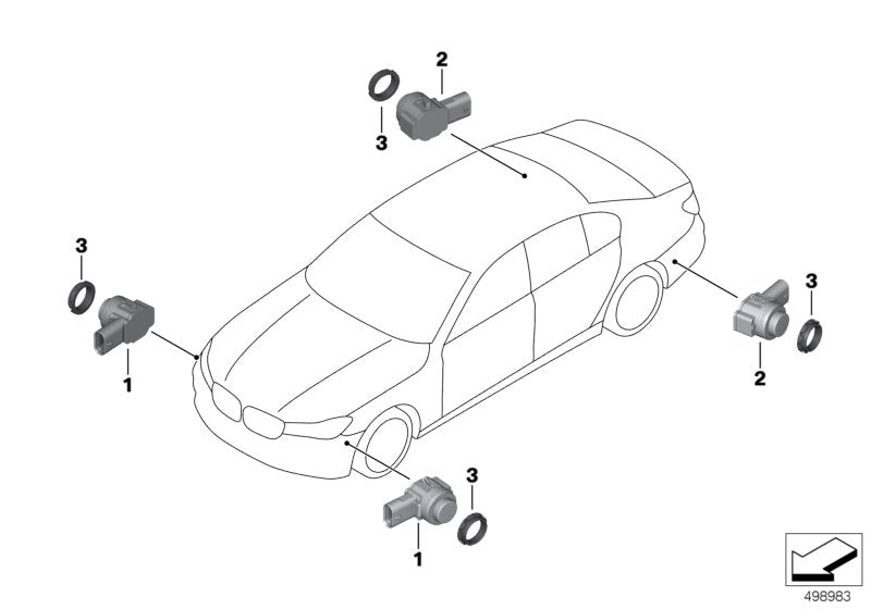 Genuine BMW 66209472226 G11 Ultrasonic Sensor, Royal Burgundy Red WC25 (Inc. 750LiX, 750LdX & 730d) | ML Performance UK UK Car Parts