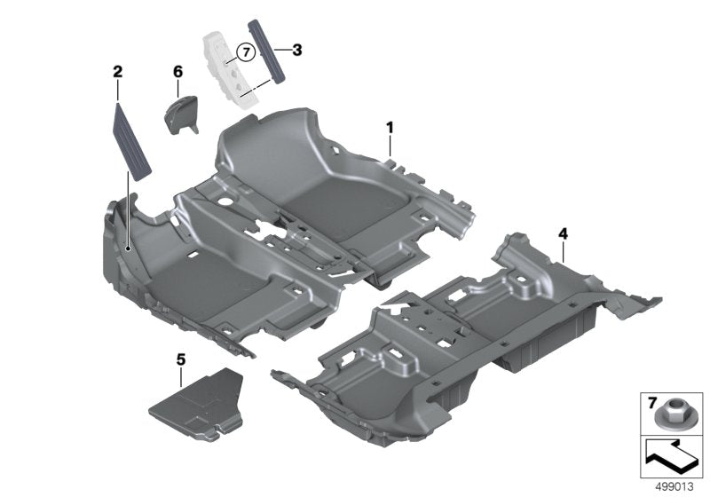 Genuine BMW 51477462697 F40 F44 Floor TriCover, Front BLACK (Inc. 120dX, 118i & 228iX) | ML Performance UK UK Car Parts