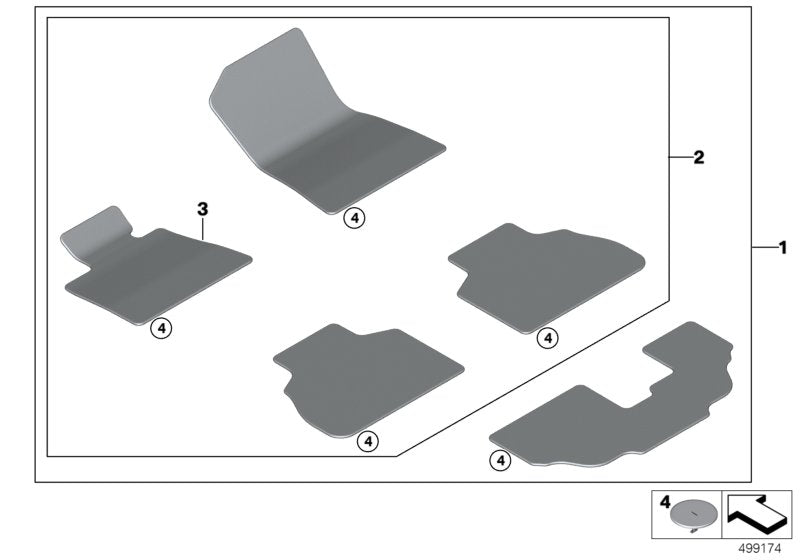 Genuine BMW 51479483873 G07 Set Of Floor Mats MOKKA (Inc. X7) | ML Performance UK UK Car Parts