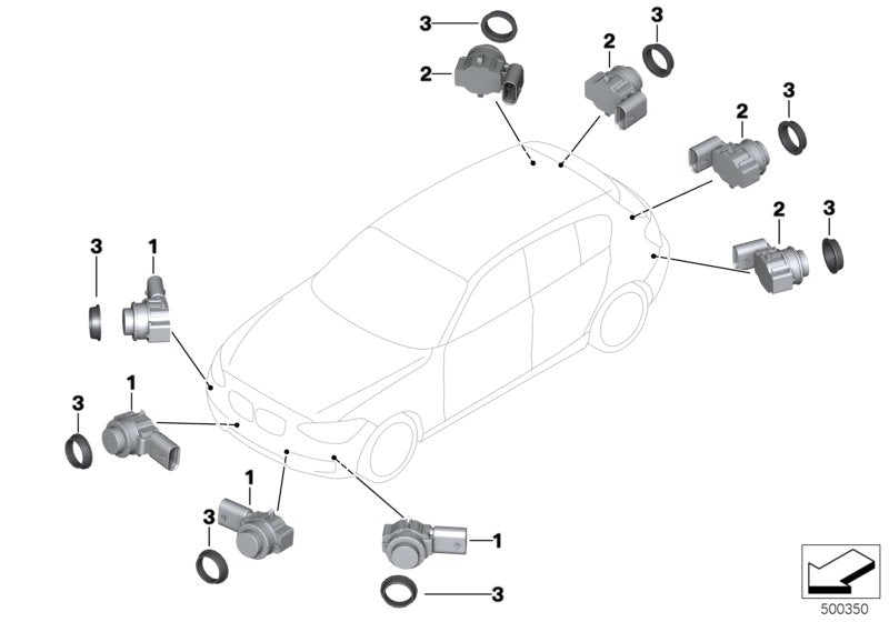 Genuine BMW 66209288224 Ultrasonic Sensor, Sparkling Brown WB53 (Inc. 418d, 330iX & 430d) | ML Performance UK UK Car Parts