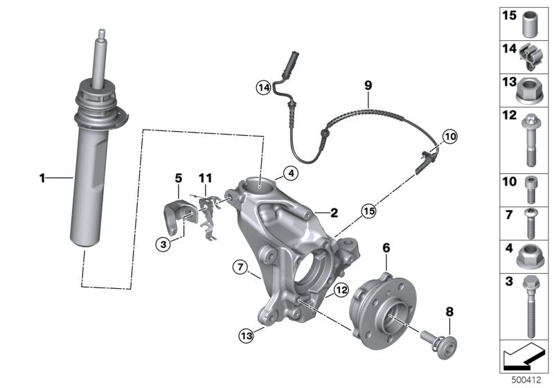 Genuine BMW 31216870832 F55 Carrier, Right (Inc. Cooper SD, Cooper S & JCW) | ML Performance UK UK Car Parts