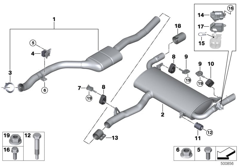 Genuine BMW 18308693961 G02 Rear Muffler With Exhaust Flap (Inc. X4 30iX) | ML Performance UK UK Car Parts