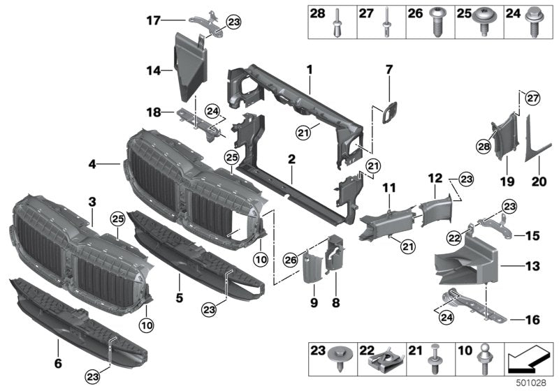 Genuine BMW 51139465292 G11 Air Flaps, Upper NIVI (Inc. 750LiX, Alpina B7 & 745Le) | ML Performance UK UK Car Parts