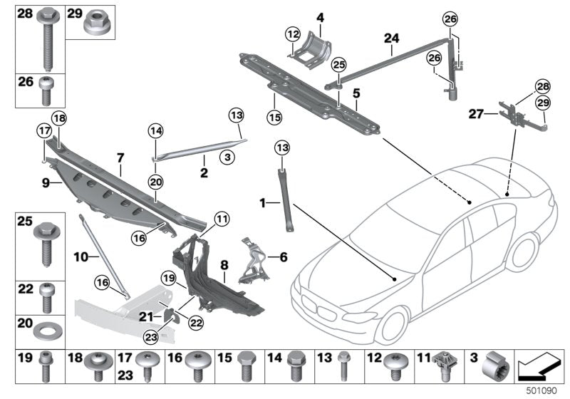 Genuine BMW 51647187097 Support Left (Inc. 760i, 760LiS & 760Li) | ML Performance UK UK Car Parts