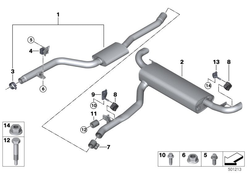 Genuine BMW 18307935436 G07 G05 G06 Bracket For Exhaust System RECHTS (Inc. X7 M50iX & X5) | ML Performance UK UK Car Parts