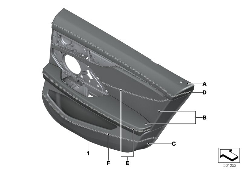 Genuine BMW 51427997082 G16 Door Lining Leather Rear Right INDIVIDUAL (Inc. 840dX, 840i & M850iX) | ML Performance UK UK Car Parts