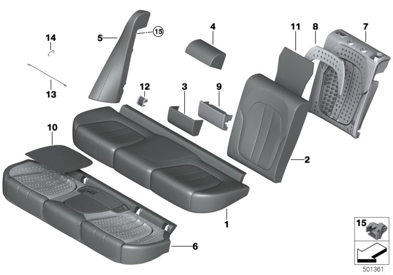 Genuine BMW 52202760947 G05 Foam Part, Backrest, Upper 15mm (Inc. X5) | ML Performance UK UK Car Parts