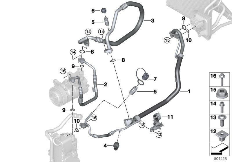 Genuine BMW 64508053487 Refrigerant Line, Dual Line R1234YF (Inc. X3 M & X4 M) | ML Performance UK UK Car Parts