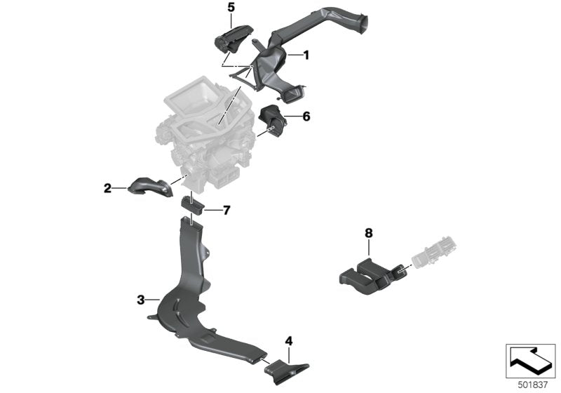 Genuine BMW 64227435732 F93 G16 F91 Air Duct, Rear Compartment, Rear Right (Inc. 840dX, M850iX & M8) | ML Performance UK UK Car Parts