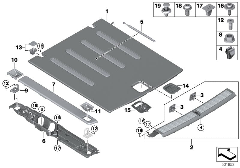 Genuine BMW 51479448053 G06 Floor Carpet, Luggage Compartment SA/ANTHRAZIT (Inc. X6) | ML Performance UK UK Car Parts