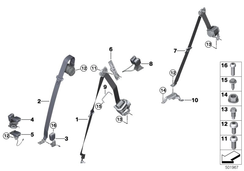 Genuine BMW 72117477684 G07 Toggle Lock 3Rd Seat Row (Inc. X7) | ML Performance UK UK Car Parts