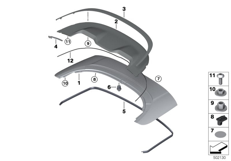 Genuine BMW 51177440485 F91 G14 Seal For Convertible Top Compartment Lid (Inc. 840dX, 840iX & M8) | ML Performance UK UK Car Parts