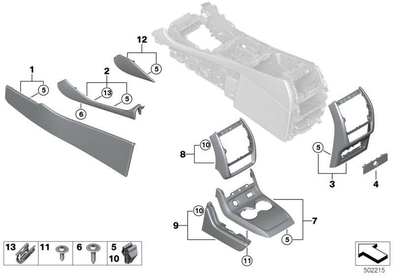 Genuine BMW 51166996420 G05 Decor Trim Detail Cntr Console Lthr Rght COGNAC (Inc. X5) | ML Performance UK UK Car Parts