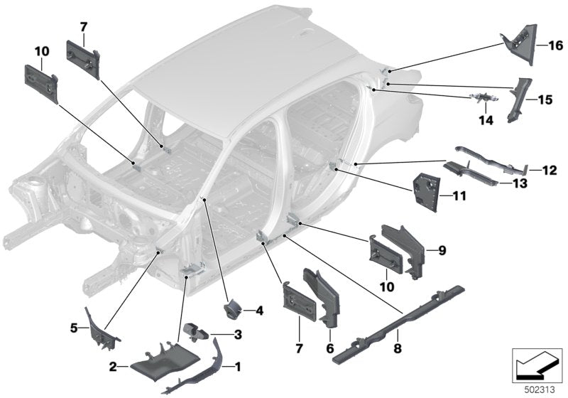 Genuine BMW 41009482608 F40 F44 Moulded Part,Entrance Outside,Front Rig. (Inc. M135iX, 116d & 218i) | ML Performance UK UK Car Parts