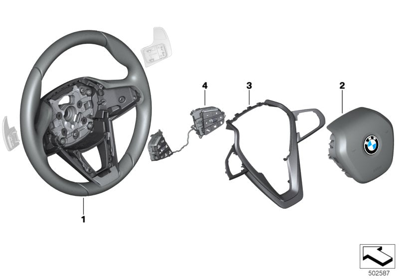 Genuine BMW 32307947918 G07 G05 G06 Decor TriCover, Steering Wheel NIGHT BLUE (Inc. X5) | ML Performance UK UK Car Parts