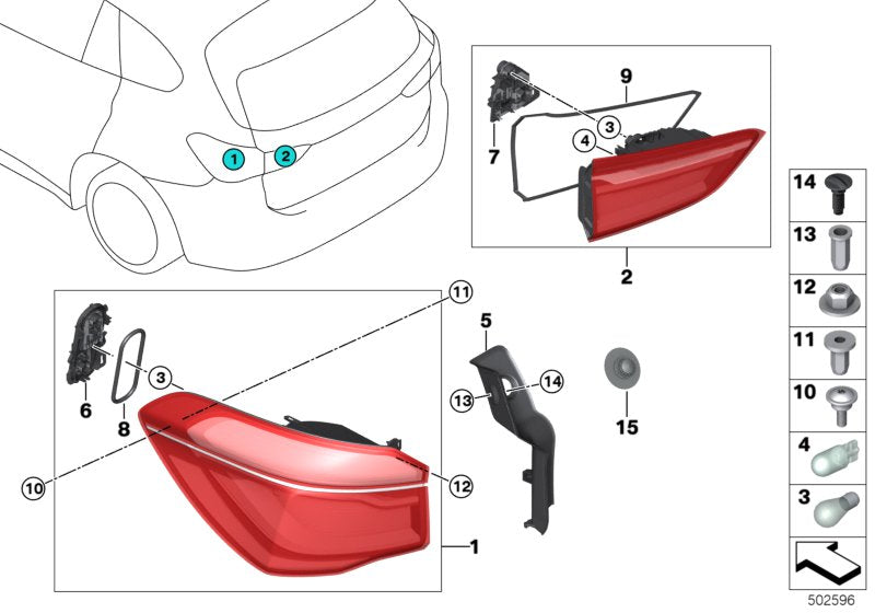 Genuine BMW 63217350716 Rear Light In The Side Panel, Right (Inc. X1) | ML Performance UK UK Car Parts