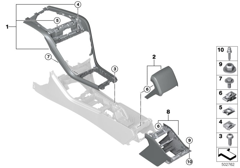 Genuine BMW 51166996375 G14 F92 G15 Cover Centre Console, Rear TARTUFO (Inc. M850iX, 840i & M8) | ML Performance UK UK Car Parts