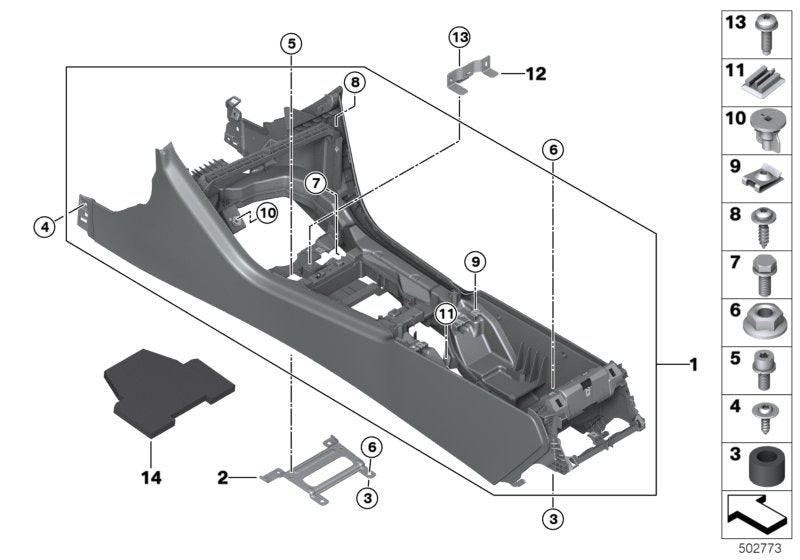 Genuine BMW 51166996346 G14 G16 G15 Center Console COGNAC (Inc. 840dX, 840iX & M850iX) | ML Performance UK UK Car Parts