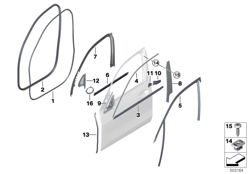 Genuine BMW 51337453830 G05 G07 Seal, Striker Plate, Door, Front Right (Inc. X7) | ML Performance UK UK Car Parts