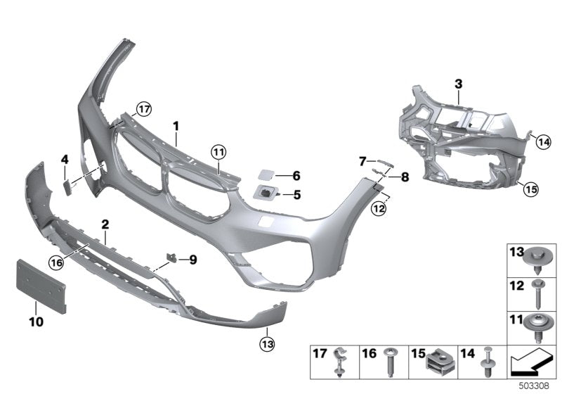 Genuine BMW 51119883249 Trim Panel, Bumper, Front PDC/PMA (Inc. X1) | ML Performance UK UK Car Parts