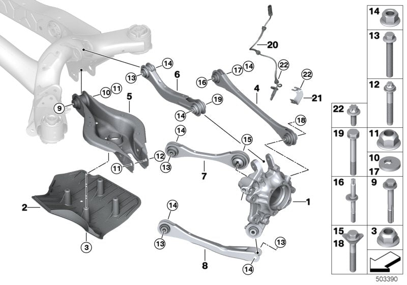 Genuine BMW 33306878621 G20 Wheel Carrier, Rear Left (Inc. 320i, M340iX & 320i 1.6) | ML Performance UK UK Car Parts