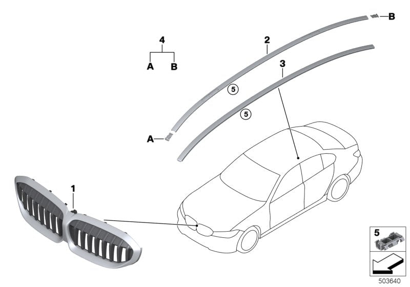 Genuine BMW 51138079741 G20 G21 Grill Front MPA (Inc. M340i & M340iX) | ML Performance UK UK Car Parts