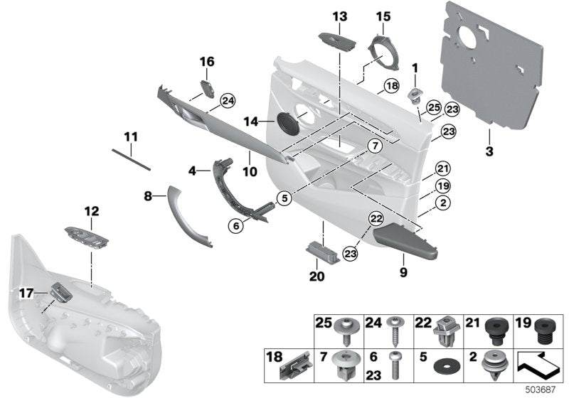 Genuine BMW 51417417544 TriCover, Switch Panel, Driver's Side SCHWARZ (Inc. X1) | ML Performance UK UK Car Parts