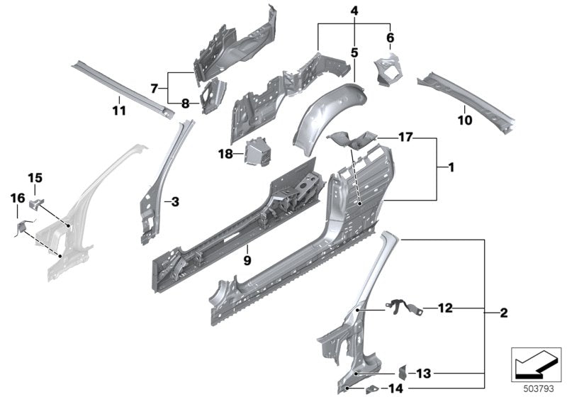 Genuine BMW 41217347087 Striker Plate, Side Panel, Rear Left (Inc. M235iX, M240i & M240iX) | ML Performance UK UK Car Parts