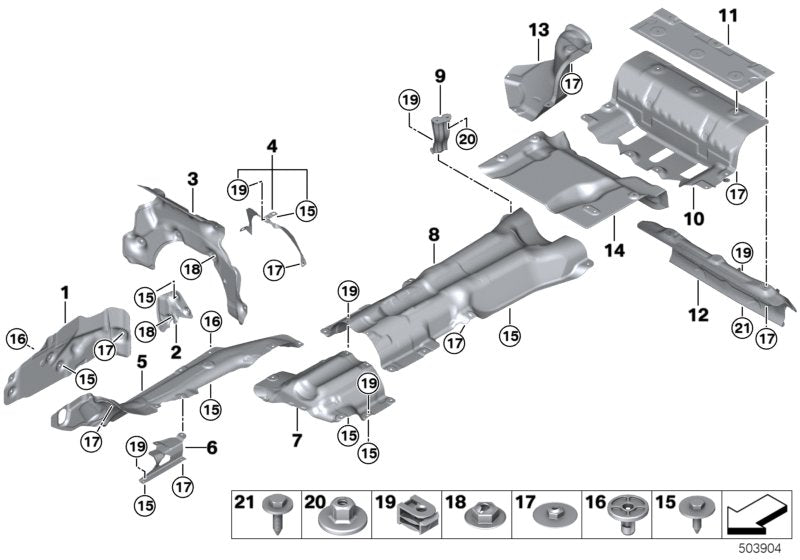 Genuine BMW 51487374762 G14 G16 G15 Heat Insulation For Rear Muffler (Inc. 840dX, 840i & 840iX) | ML Performance UK UK Car Parts