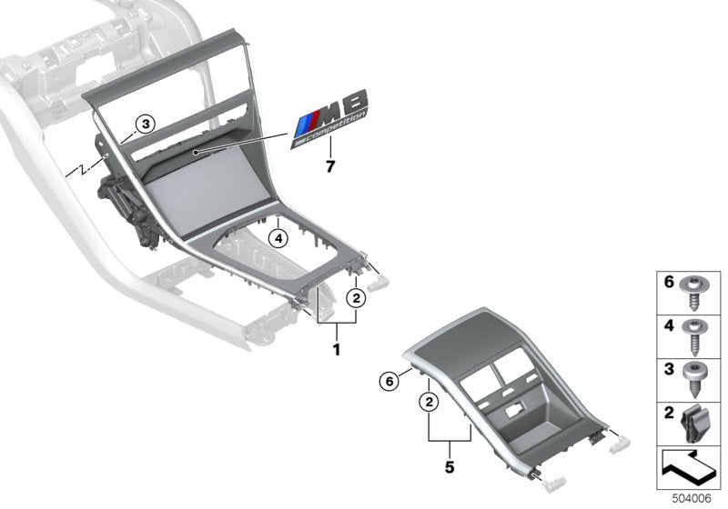 Genuine BMW 51168096317 G14 G16 G15 Cent.Console Trim, Stainl.Steel Mesh (Inc. 840iX, 840i & M850iX) | ML Performance UK UK Car Parts