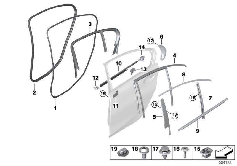 Genuine BMW 51357407410 G20 Finisher Window Frame Top Rr Door CHROM (Inc. 320iX, 320dX & 330e) | ML Performance UK UK Car Parts