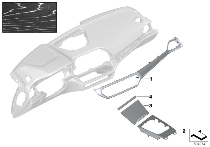 Genuine BMW 51167993083 G20 G21 Trim, Center Stack, Fineline Silver (Inc. 320d, 330i & 330e) | ML Performance UK UK Car Parts