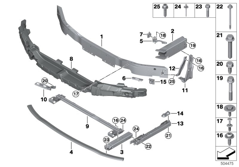 Genuine BMW 51137491658 F40 F44 Bracket, Air Flap, Top Right (Inc. 228iX, 118i & 218i) | ML Performance UK UK Car Parts