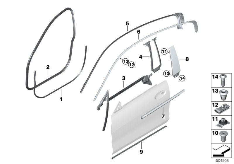 Genuine BMW 51337435434 F93 G16 Joint Sealing Entrance Door Front Right (Inc. 840iX, M850iX & M8) | ML Performance UK UK Car Parts