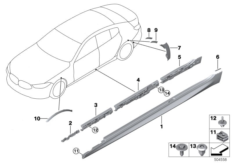 Genuine BMW 51778747266 F93 G16 Sill Trim Panel, Primed Right MSP (Inc. 840dX, 840iX & M850iX) | ML Performance UK UK Car Parts