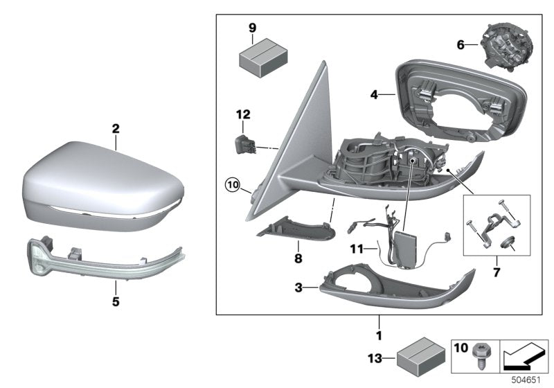 Genuine BMW 51168498216 G20 Heated Outside Mirror, Right (Inc. 318d, 320dX & 320i 1.6) | ML Performance UK UK Car Parts