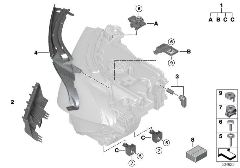 Genuine BMW 63119498651 G15 G16 F91 Repair Kit Headlight (Inc. 840dX, 840i & 840iX) | ML Performance UK UK Car Parts