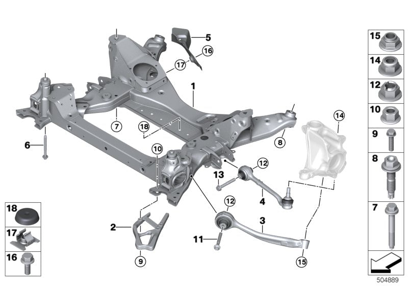 Genuine BMW 31108067432 Control Arm With Rubber Bushing, Right (Inc. X3 M & X4 M) | ML Performance UK UK Car Parts