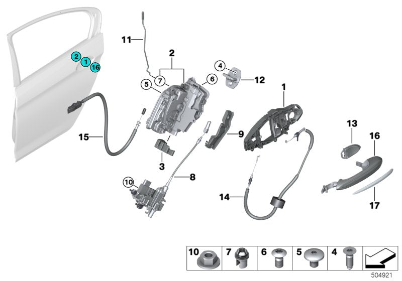 Genuine BMW 51227396809 G30 F90 G31 Drive Soft Close Automatic Left Rear (Inc. 520d ed, M550iX & M5) | ML Performance UK UK Car Parts