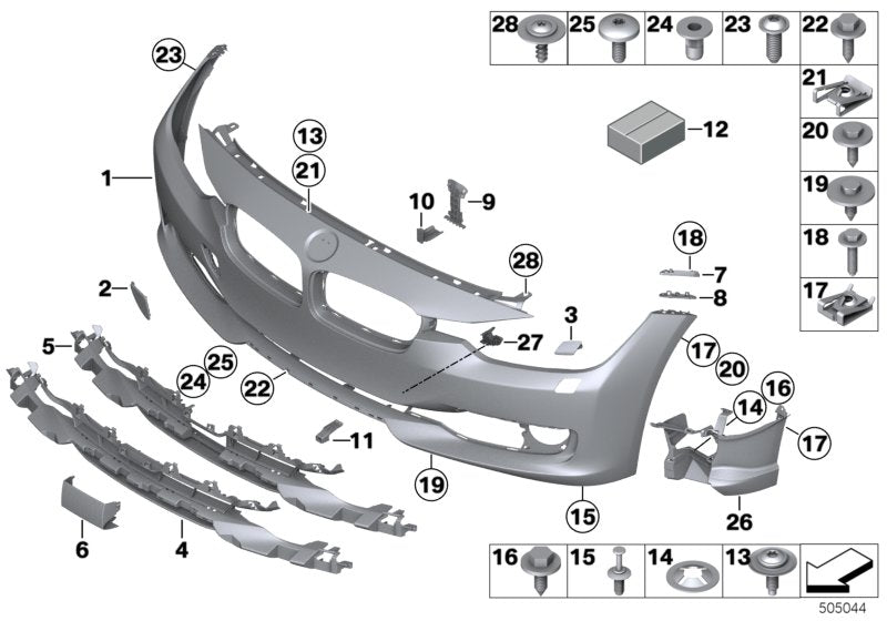 Genuine BMW 51117293011 TriCover, Bumper, Primed, Front BASIS US (Inc. 318dX, 320i & 316i) | ML Performance UK UK Car Parts