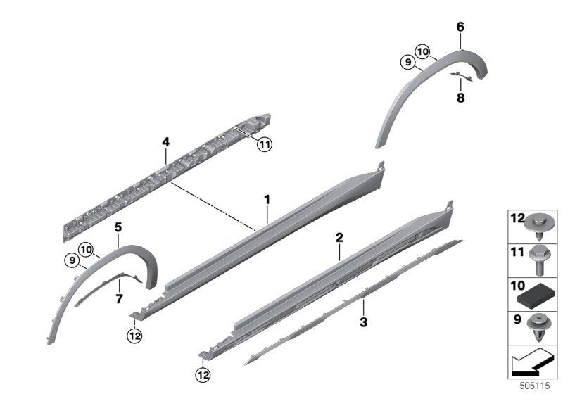 Genuine BMW 51777492080 G06 Trim, Door Sill Trim Panel Right X-LINE (Inc. X6) | ML Performance UK UK Car Parts