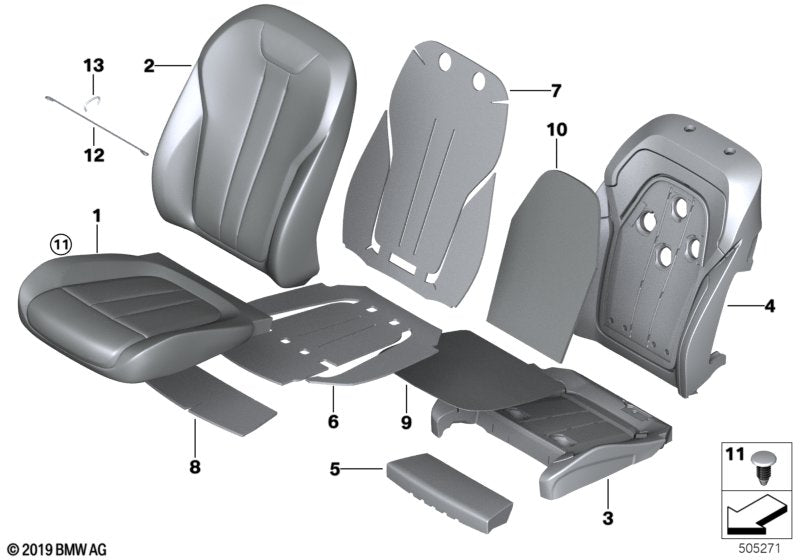 Genuine BMW 52107949781 G07 G05 G06 Climate Mat, Comfort Seat (Inc. X6 30iX & X5) | ML Performance UK UK Car Parts