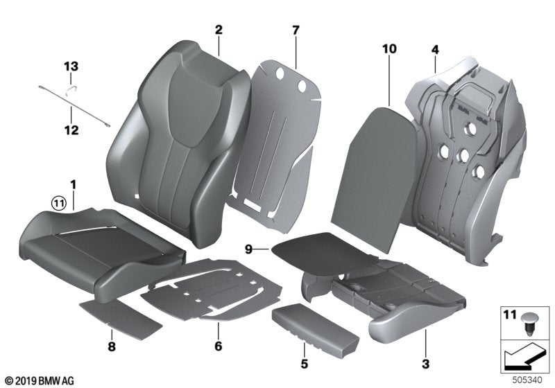 Genuine BMW 52107443462 G07 G05 G06 Foam Pad Sport Backrest Right (Inc. X6) | ML Performance UK UK Car Parts