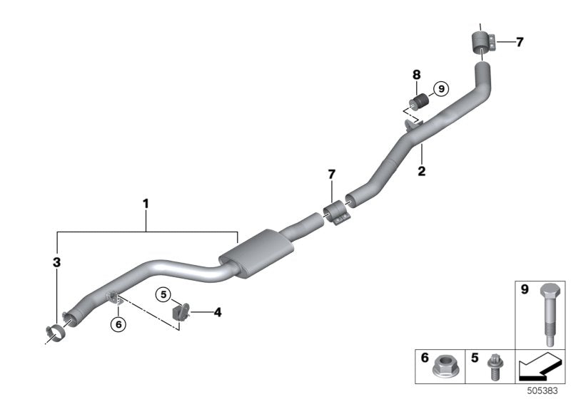 Genuine BMW 18307935428 G07 G05 G06 Front Muffler (Inc. X6 & X7 40iX) | ML Performance UK UK Car Parts