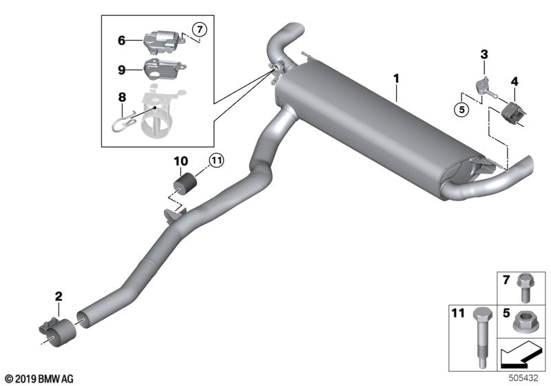 Genuine BMW 18308487381 G07 Rear Muffler With Exhaust Flap (Inc. X7 40iX) | ML Performance UK UK Car Parts