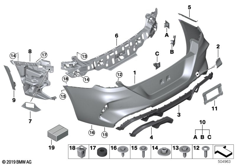 Genuine BMW 51128070742 F93 F92 F91 Trim Panel, Bumper, Rear, Bottom -M- (Inc. M8) | ML Performance UK UK Car Parts